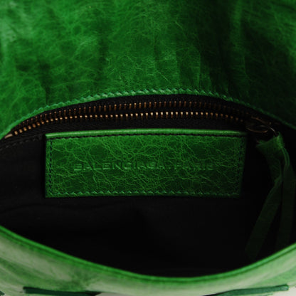Balenciaga Agneau Classic Hardware Pouch Flap Clutch Emeraude 5 of 7