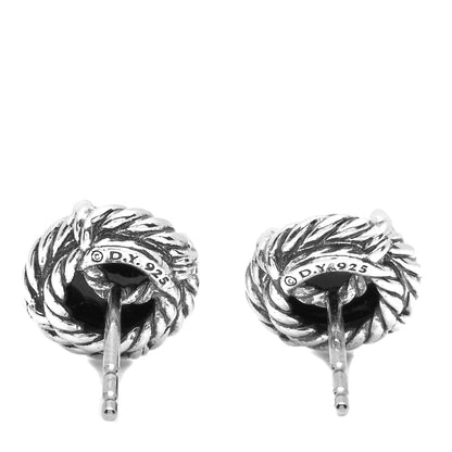 David Yurman Sterling Silver Black Onyx 8mm Chatelaine Earrings 3 of 4