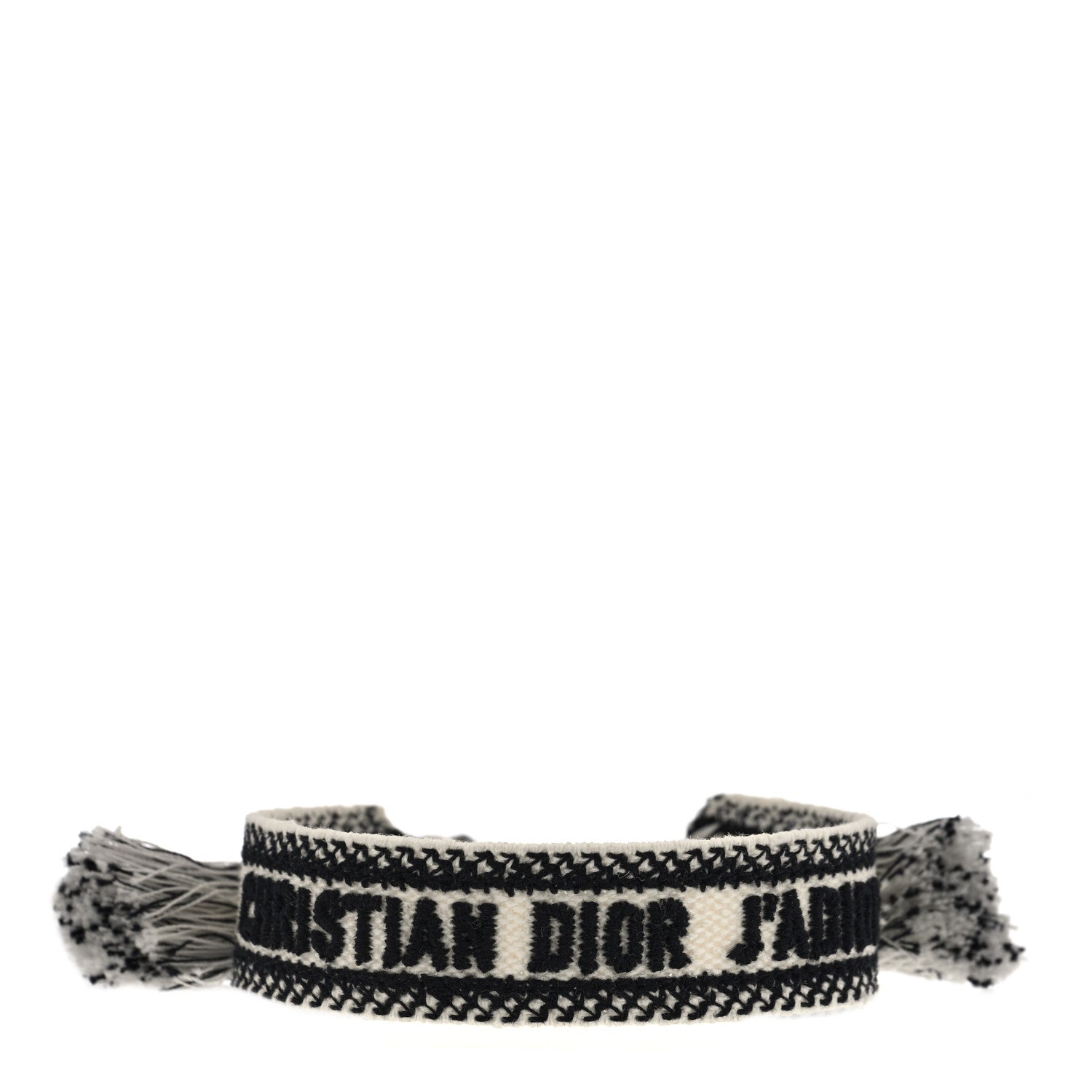 Christian Dior Woven Cotton J'Adior Friendship Bracelet White Black 1 of 3