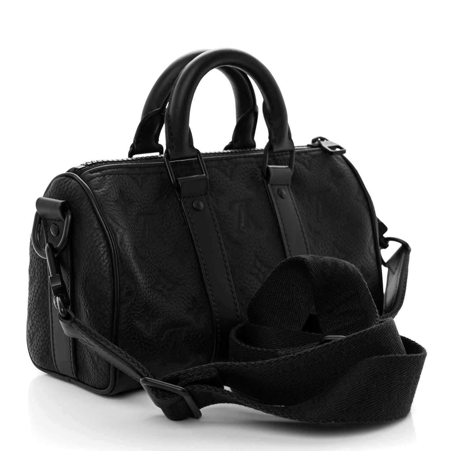 Louis Vuitton Monogram Taurillon Keepall Bandouliere 25 Black 3 of 10