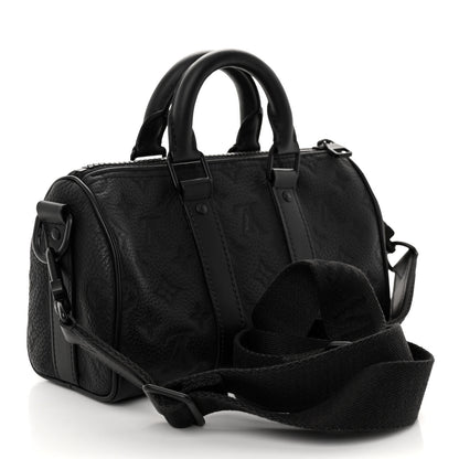 Louis Vuitton Monogram Taurillon Keepall Bandouliere 25 Black 3 of 10