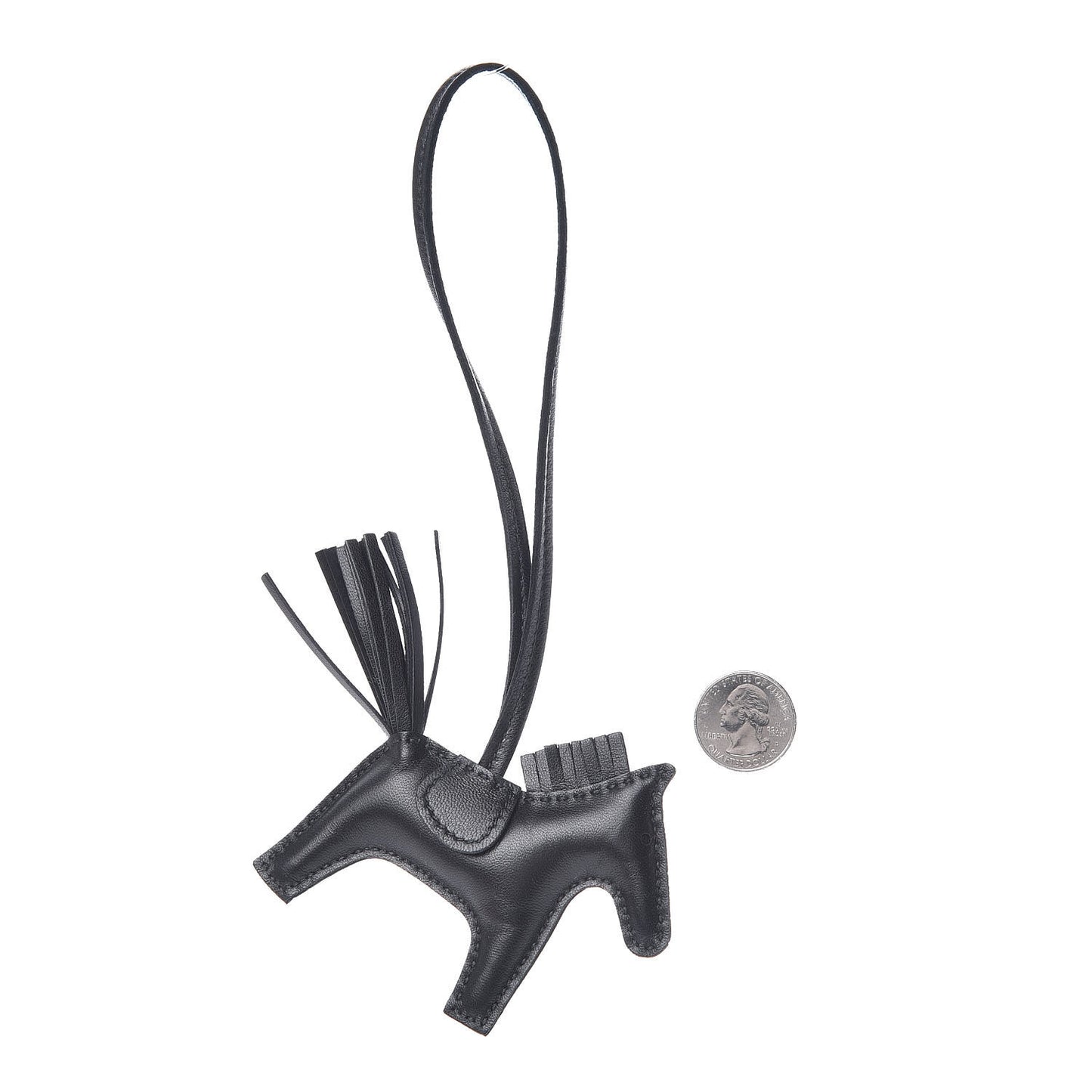 Milo Lambskin Grigri Rodeo Horse Bag Charm PM So Black