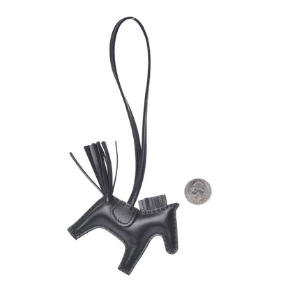 Hermes Milo Lambskin Grigri Rodeo Horse Bag Charm PM So Black 2 of 4