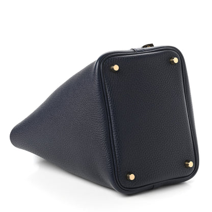 Hermes Taurillon Clemence Picotin Lock 18 PM Bleu Nuit 4 of 11