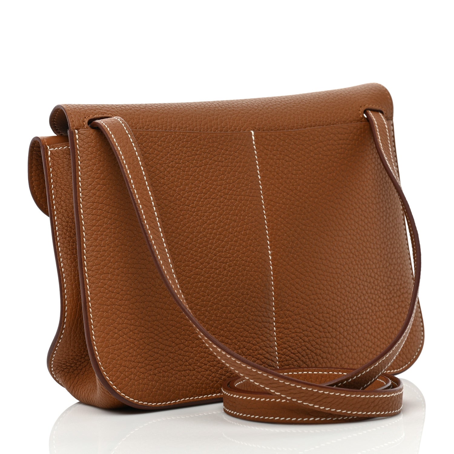 Hermes Taurillon Clemence Halzan 25 Gold 3 of 9