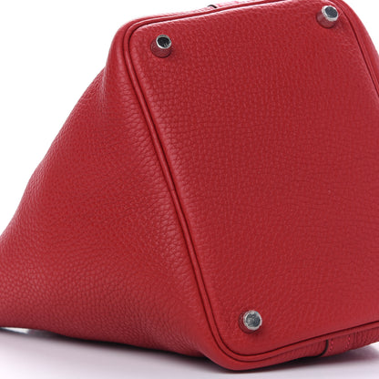 Hermes Taurillon Clemence Picotin Lock 18 PM Rouge Casaque 8 of 10