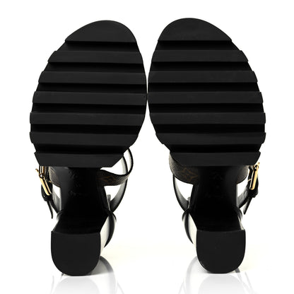 Louis Vuitton Glazed Calfskin Monogram Star Trail Sandals 41 Black 5 of 8