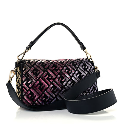 Fendi X VERSACE Calfskin Sequin Fendace FF Baguette Black Multicolor 3 of 12