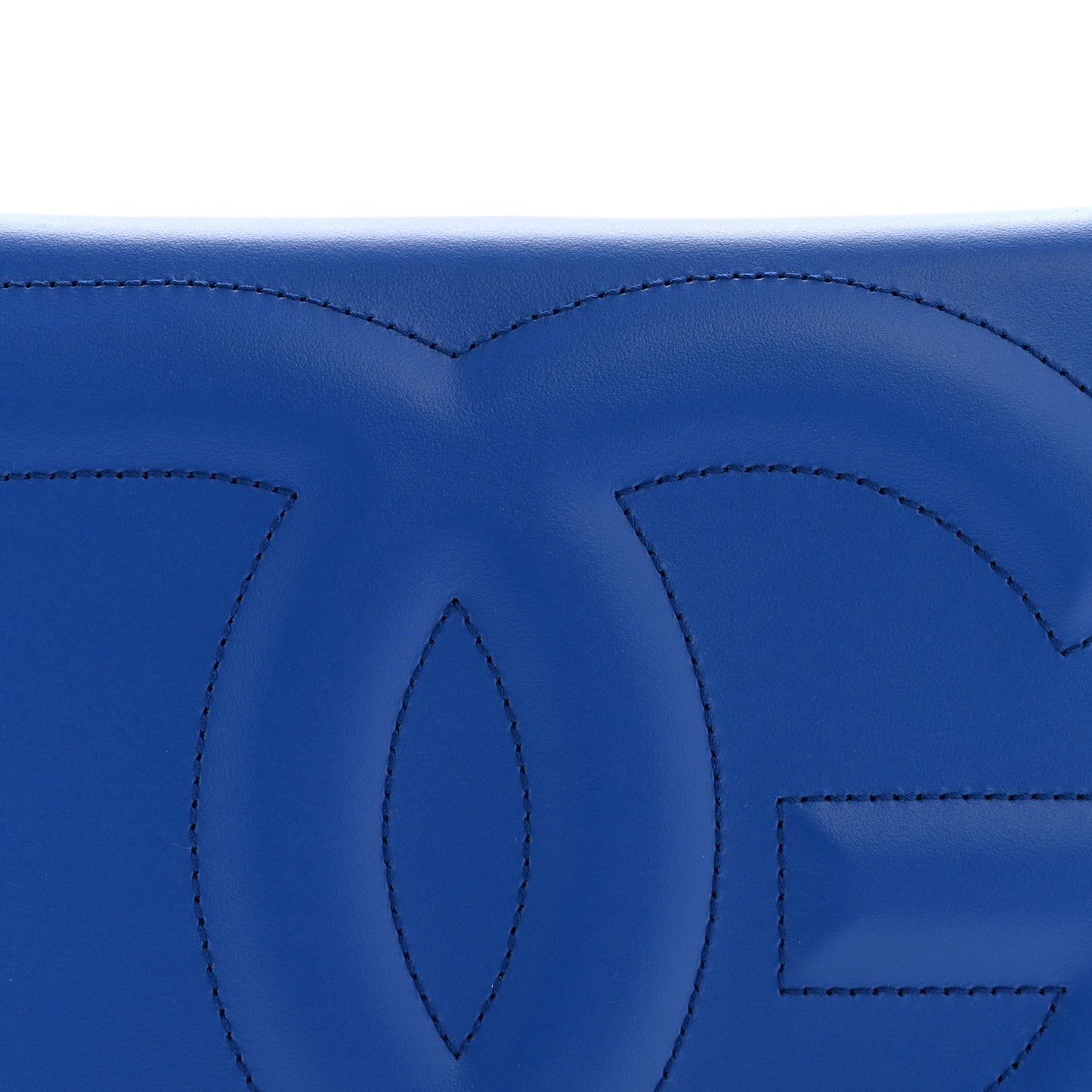 Calfskin DG Logo Flap Clutch Blue