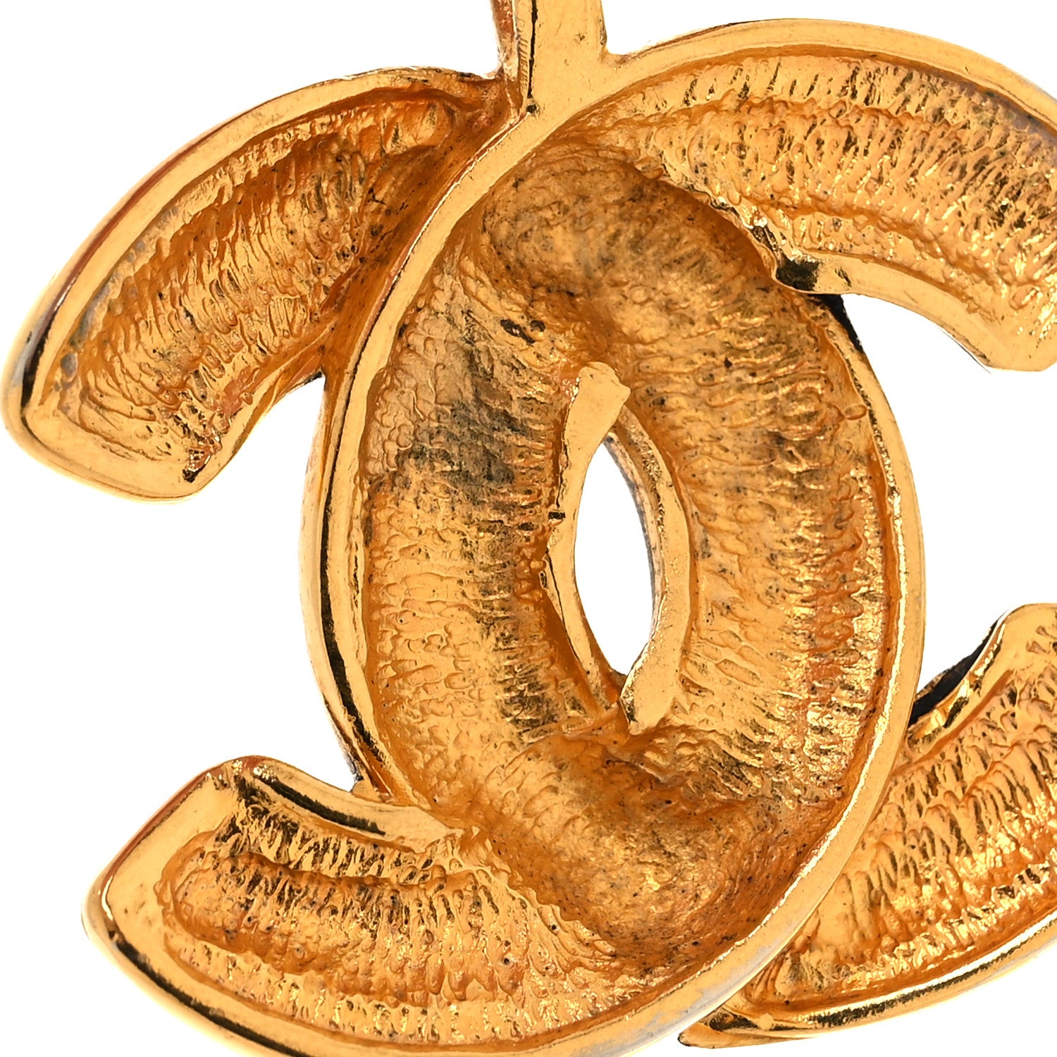 Chanel Textured CC Clip On Earrings Gold 5 of 5