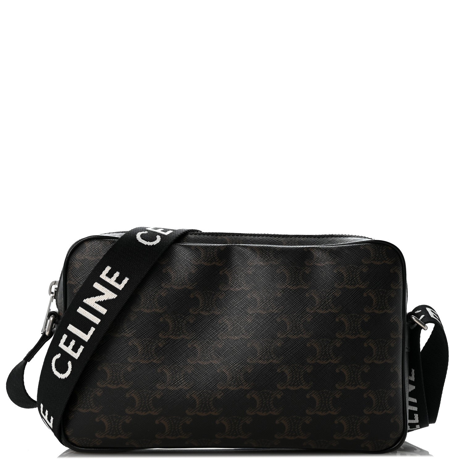 Celine Triomphe Canvas Medium Horizontal Messenger Bag Black 1 of 14