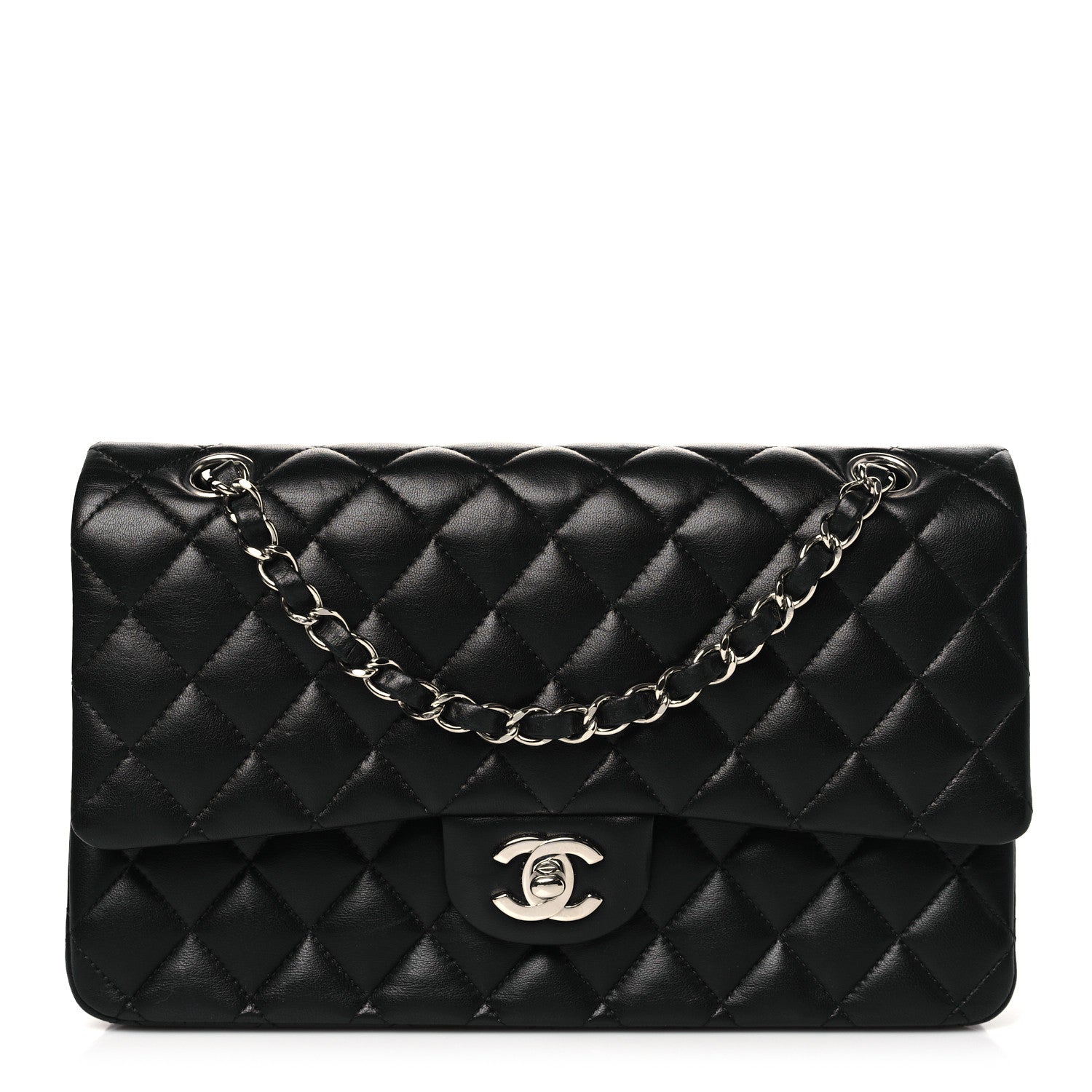 Chanel Lambskin Quilted Medium Double Flap Black 1 of 10