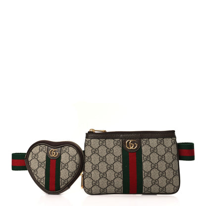 Gucci GG Supreme Monogram Web Ophidia Utility Belt Bag 85 34 Beige Ebony New Acero 1 of 10