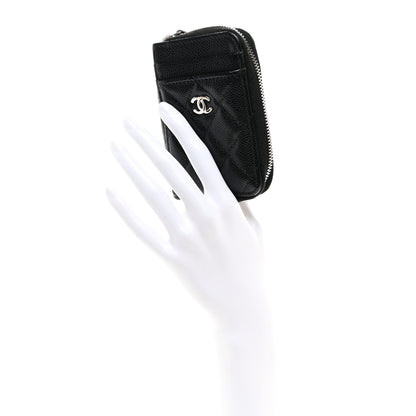 Chanel Caviar Quilted Zip Card Holder Black 2 of 8