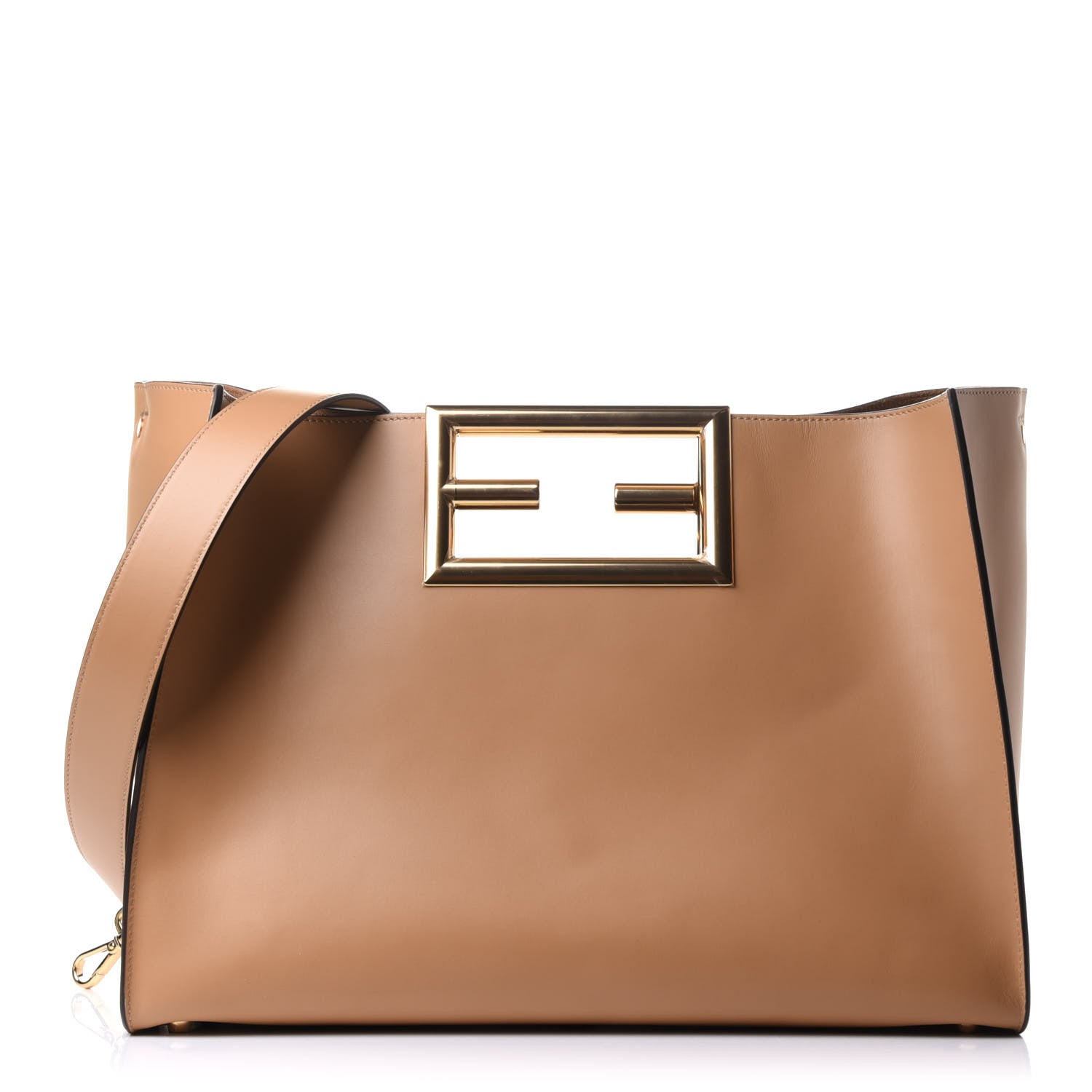 Fendi Vitello King Medium Fendi Way Tote Miele Scuro 1 of 12