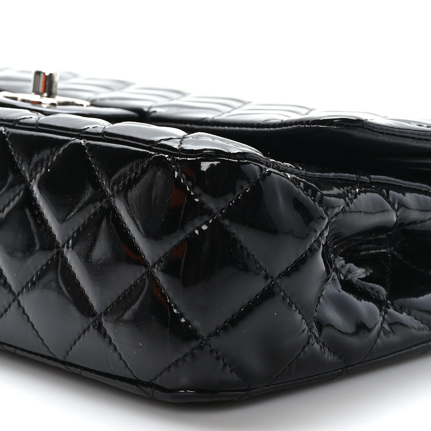 Chanel Patent Quilted Medium Double Flap Black 9 of 9