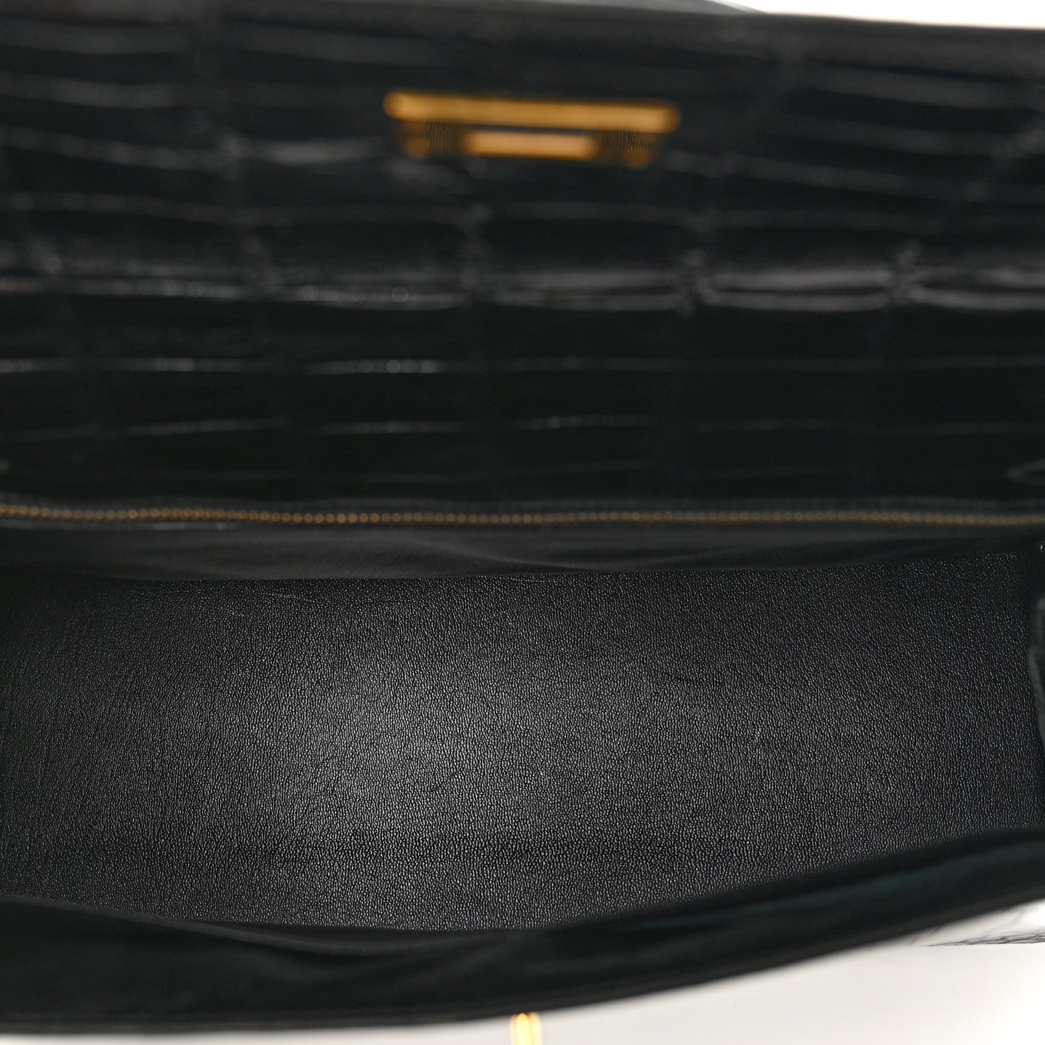 Hermes Shiny Niloticus Crocodile Kelly Sellier 32 Black 6 of 12