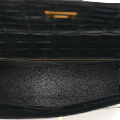 Hermes Shiny Niloticus Crocodile Kelly Sellier 32 Black 6 of 12