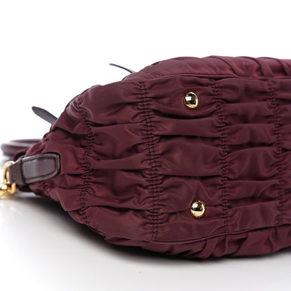 Prada Tessuto Nylon Nappa Gaufre Shopping Satchel Granato 7 of 8