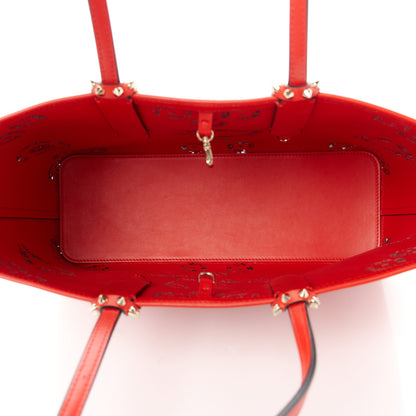 Christian Louboutin Calfskin Loubinthesky Perforated Small Cabata Tote Ole 5 of 9
