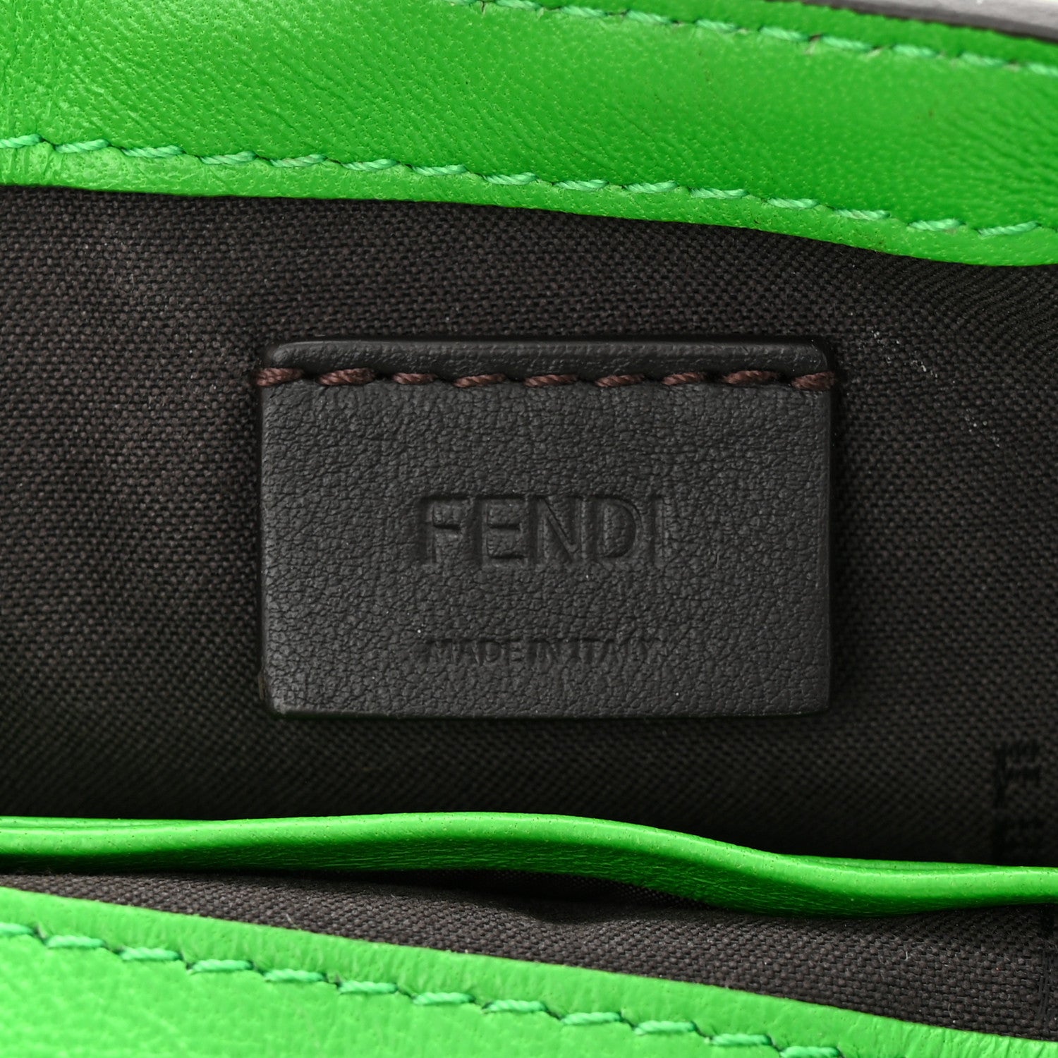 Fendi Nappa FF 1974 Embossed Mini Baguette Tomatillo 6 of 12