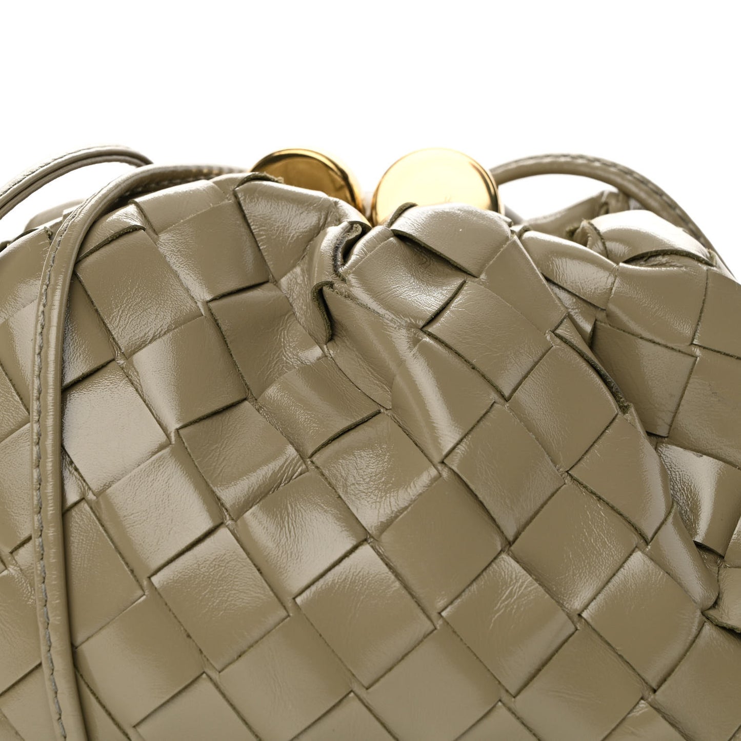 Patent Intrecciato The Mini Pouch Travertine