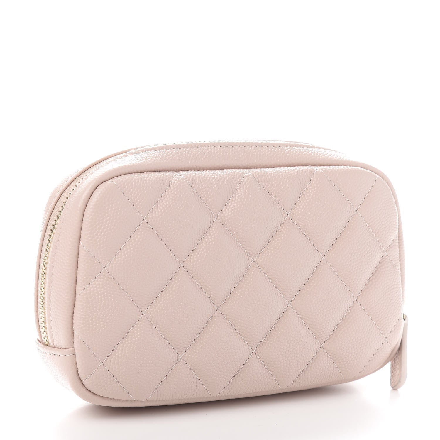 Chanel Caviar Quilted Small Curvy Pouch Cosmetic Case Light Pink 3 of 10