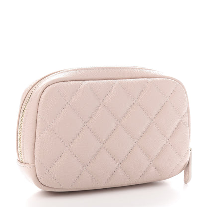 Chanel Caviar Quilted Small Curvy Pouch Cosmetic Case Light Pink 3 of 10