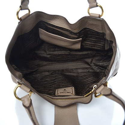 Prada Vitello Daino Pushlock Tote Visone 5 of 13