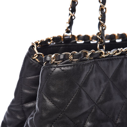 Chanel Calfskin Quilted Small Chain Me Tote Black 19 of 19