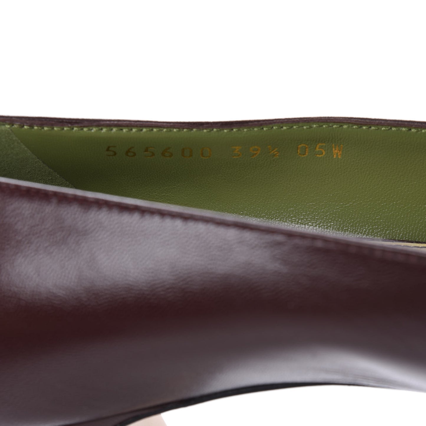 Malaga Kid Half Moon GG Square Toe Pumps 39.5 Bordeaux