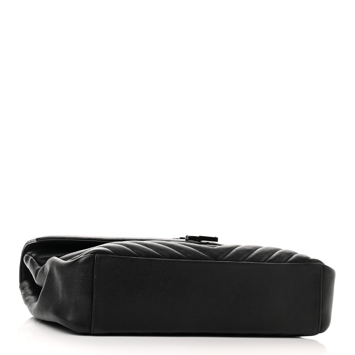 Saint Laurent Sheepskin Matelasse Chevron Monogram Monochrome Large College Satchel Black 3 of 14