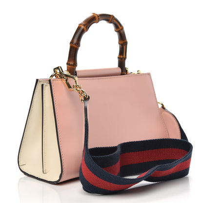 Gucci Nappa Bamboo Web Mini Nymphaea Top Handle Bag Perfect Pink Mystic White 3 of 11