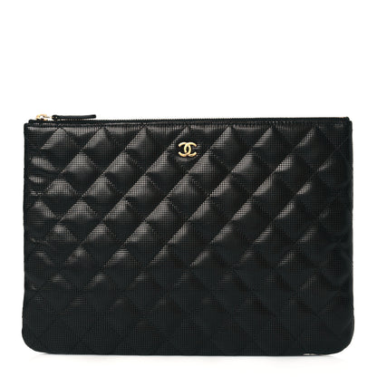 Chanel Calfskin Quilted Pixel Effect Medium Cosmetic Case Black 1 of 10