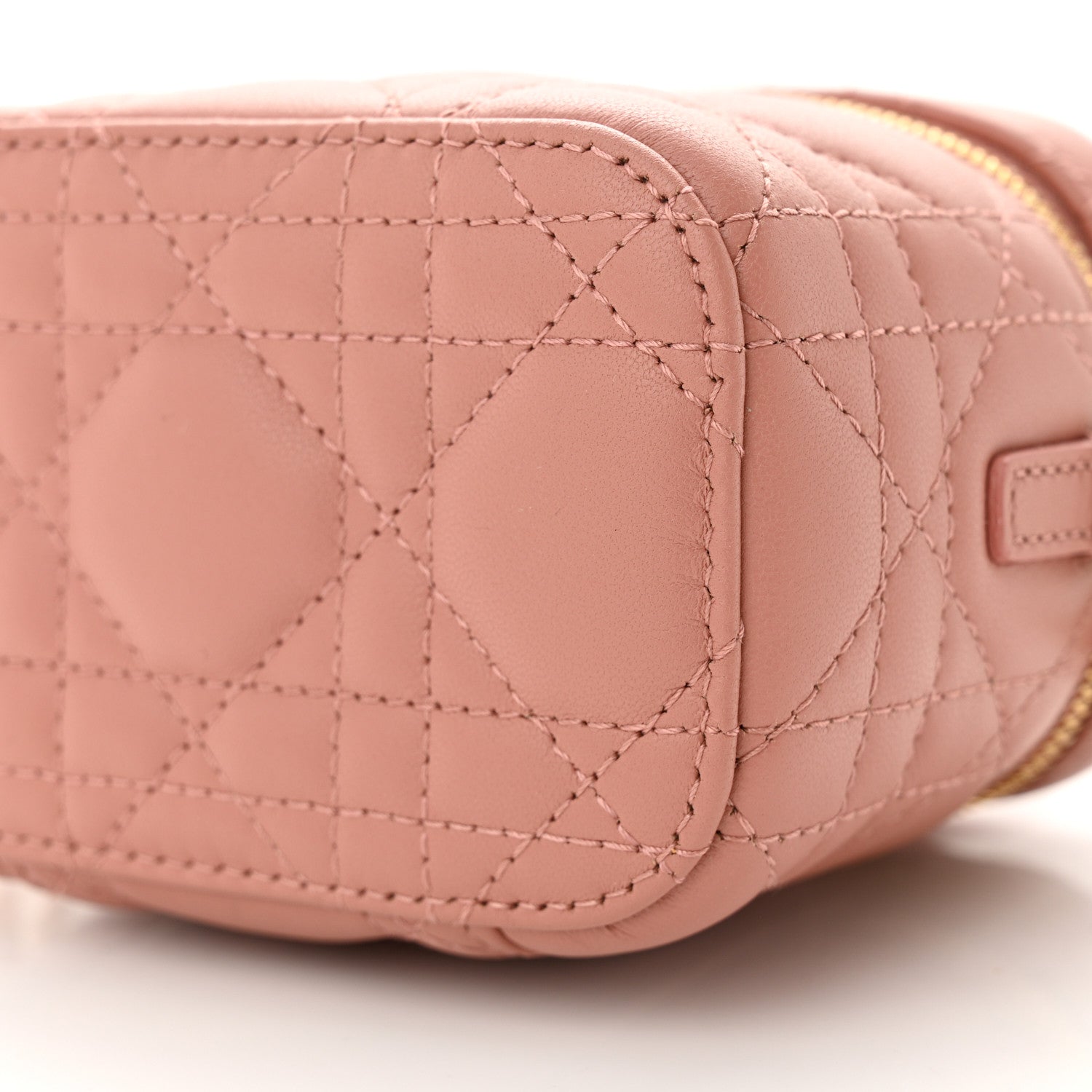 Christian Dior Lambskin Cannage Micro Lady Dior Vanity Case Deep Nude 9 of 9