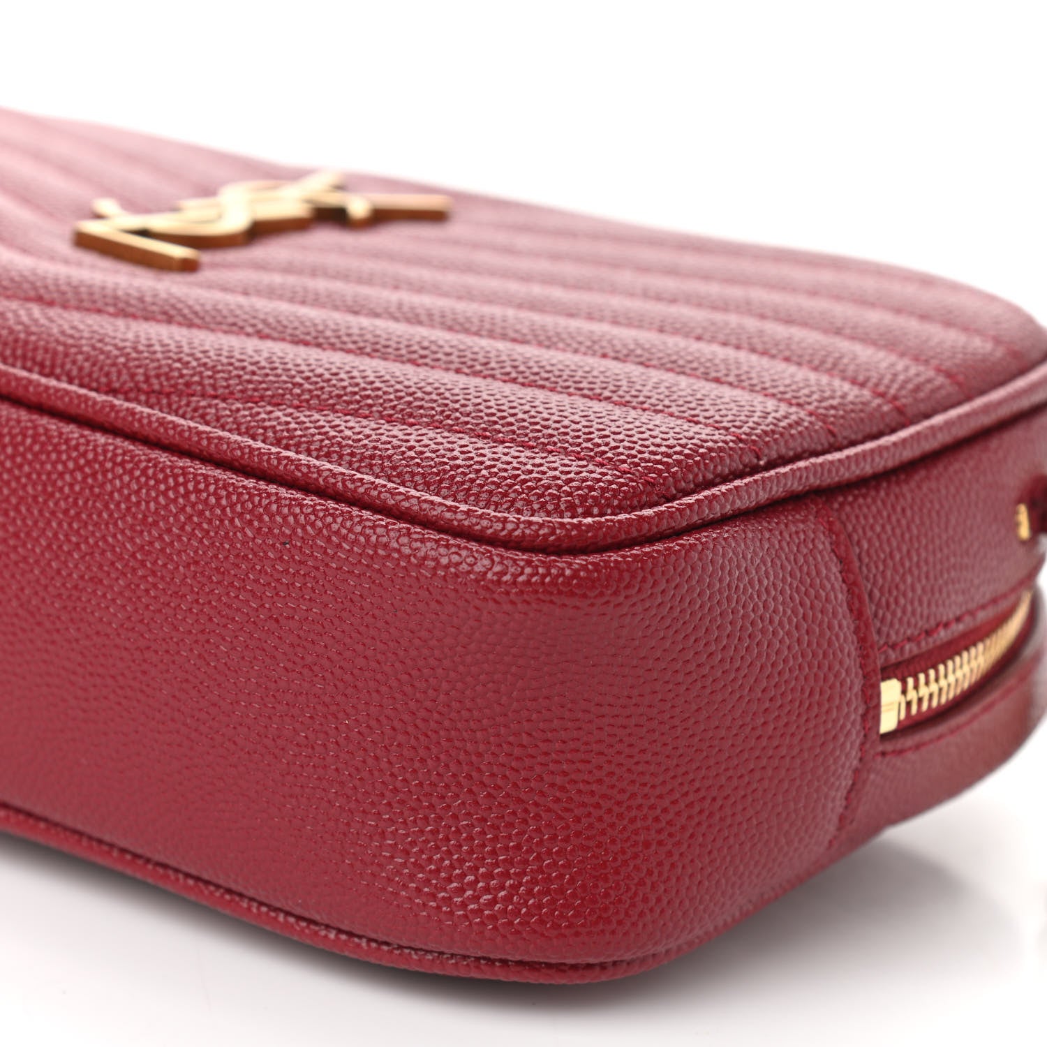 Saint Laurent Grain De Poudre Matelasse Monogram Mini Lou Camera Bag Opyum Red 10 of 11