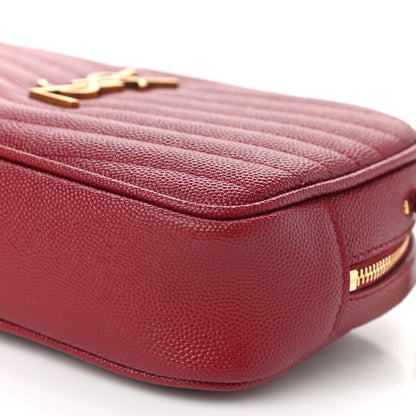 Saint Laurent Grain De Poudre Matelasse Monogram Mini Lou Camera Bag Opyum Red 10 of 11