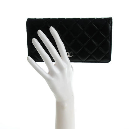 Chanel Lambskin Quilted Yen Wallet Black 2 of 9