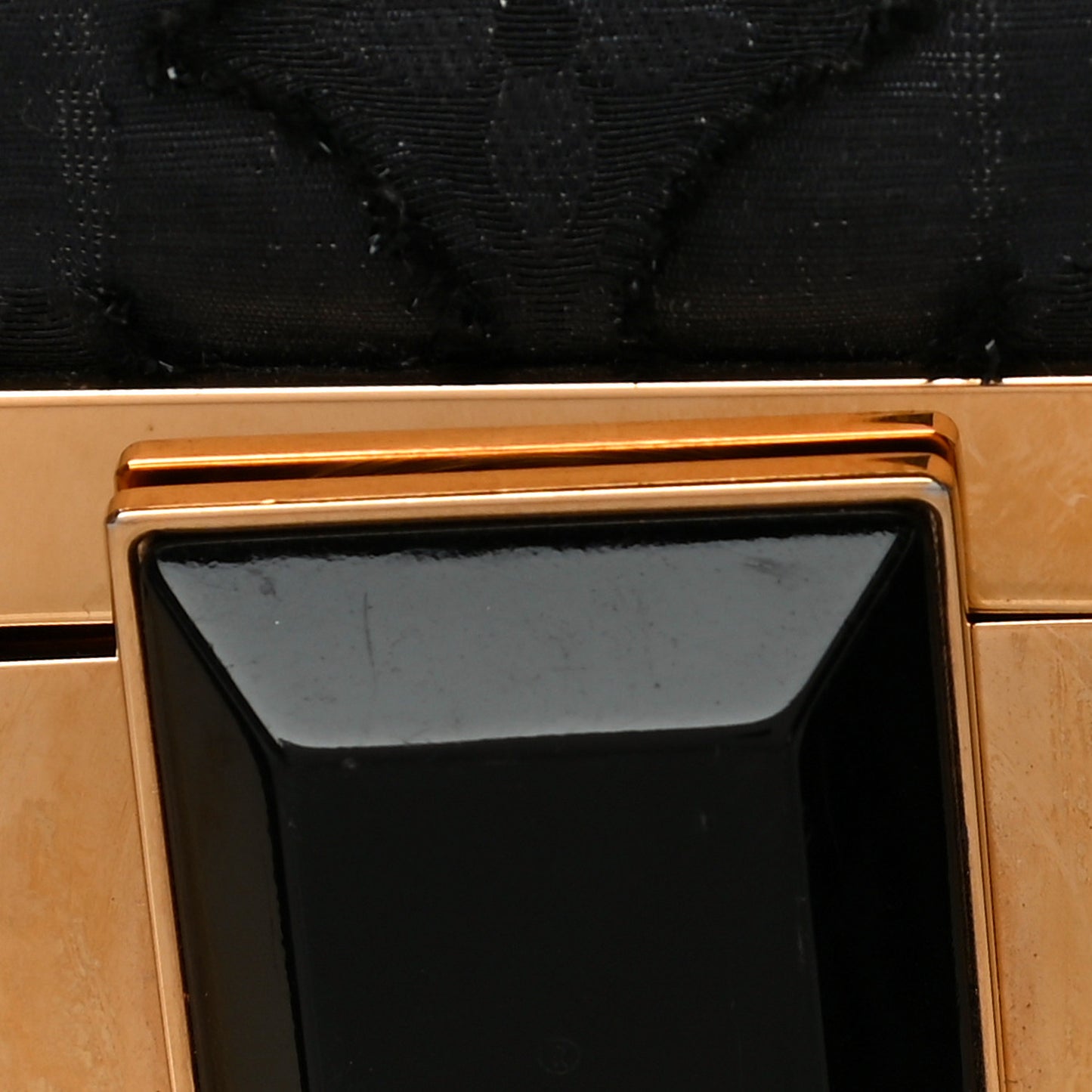Lurex Quilted Monogram Altair Clutch Black