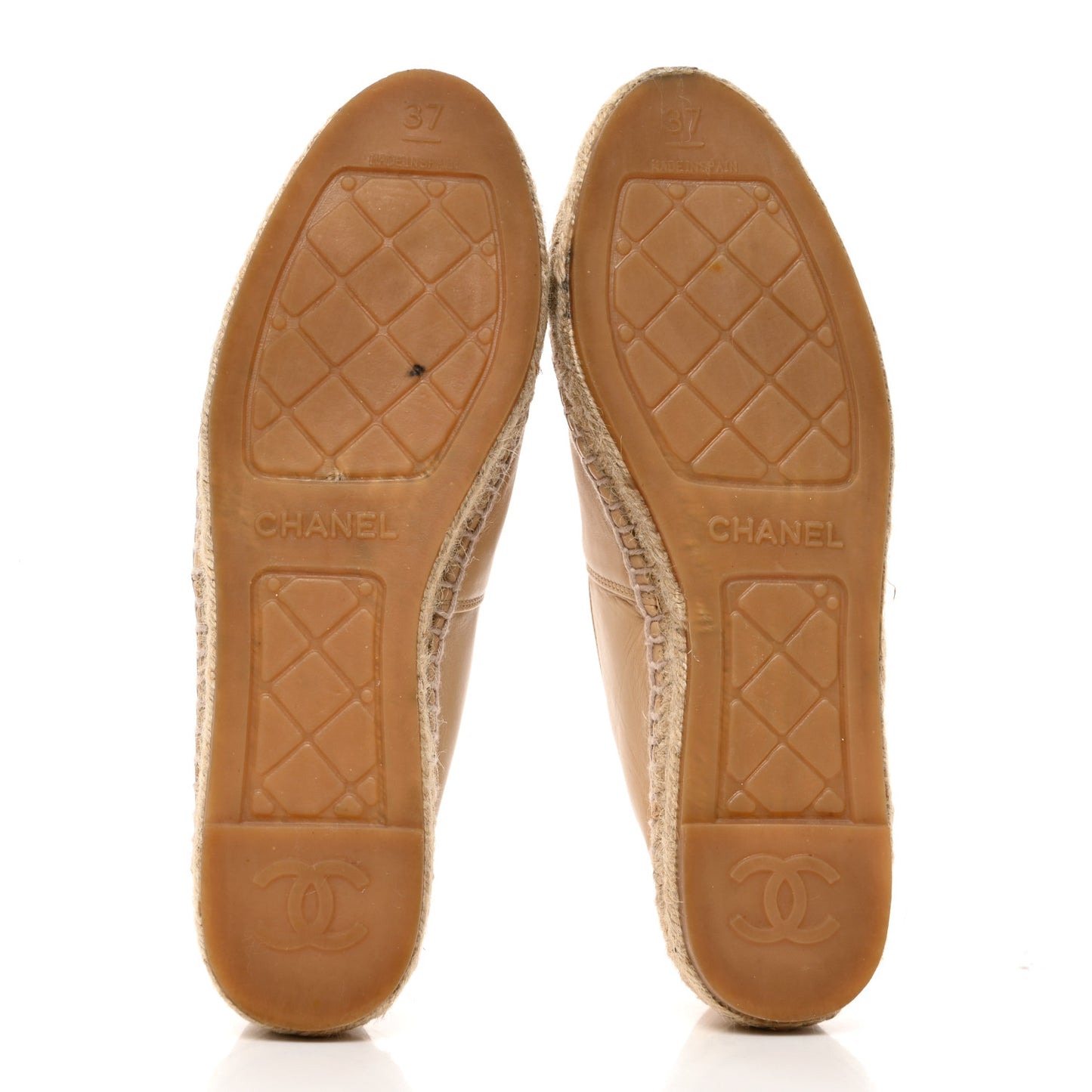 Lambskin CC Espadrilles 37 Beige Black