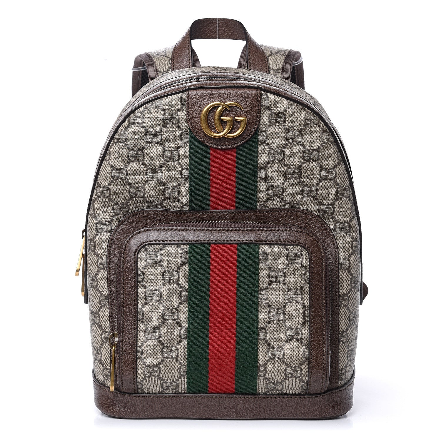 Gucci GG Supreme Monogram Calfskin Web Small Ophidia Day Backpack Beige Ebony New Acero 1 of 11