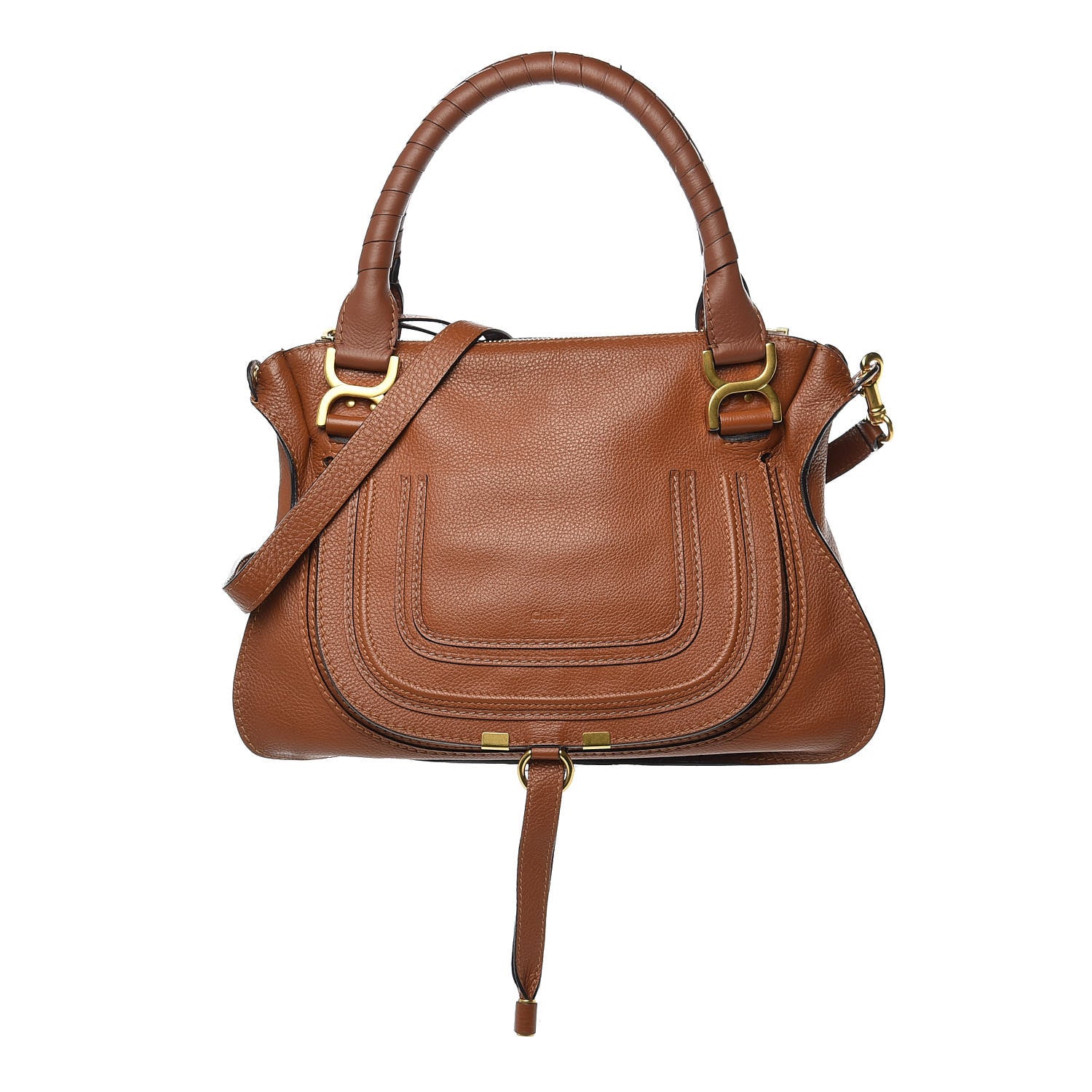 Chloe Calfskin Medium Marcie Satchel Tan 1 of 9