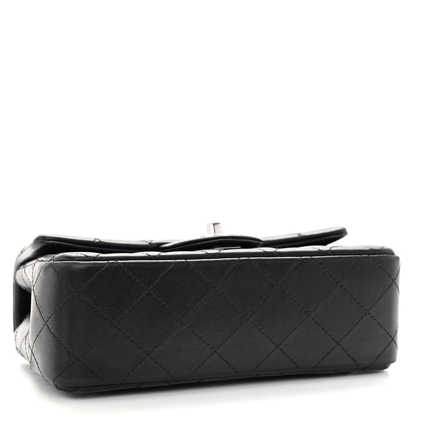 Lambskin Quilted Mini Rectangular Flap Black