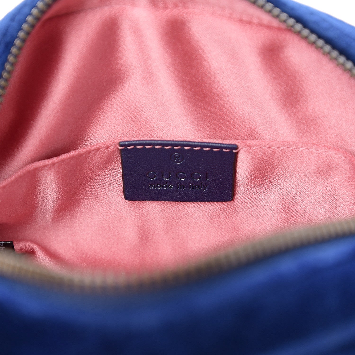 Gucci Velvet Matelasse GG Marmont Belt Bag 85 34 Cobalt Blue 5 of 9