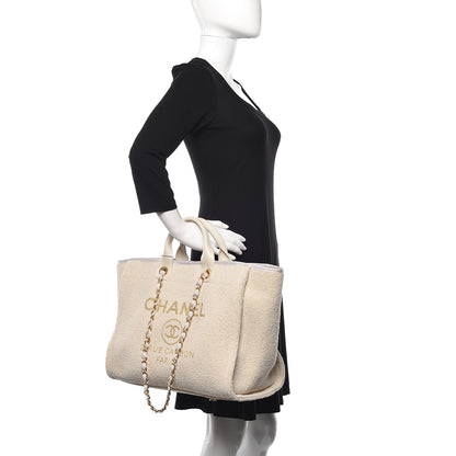 Chanel Lurex Boucle Large Deauville Tote White 2 of 11