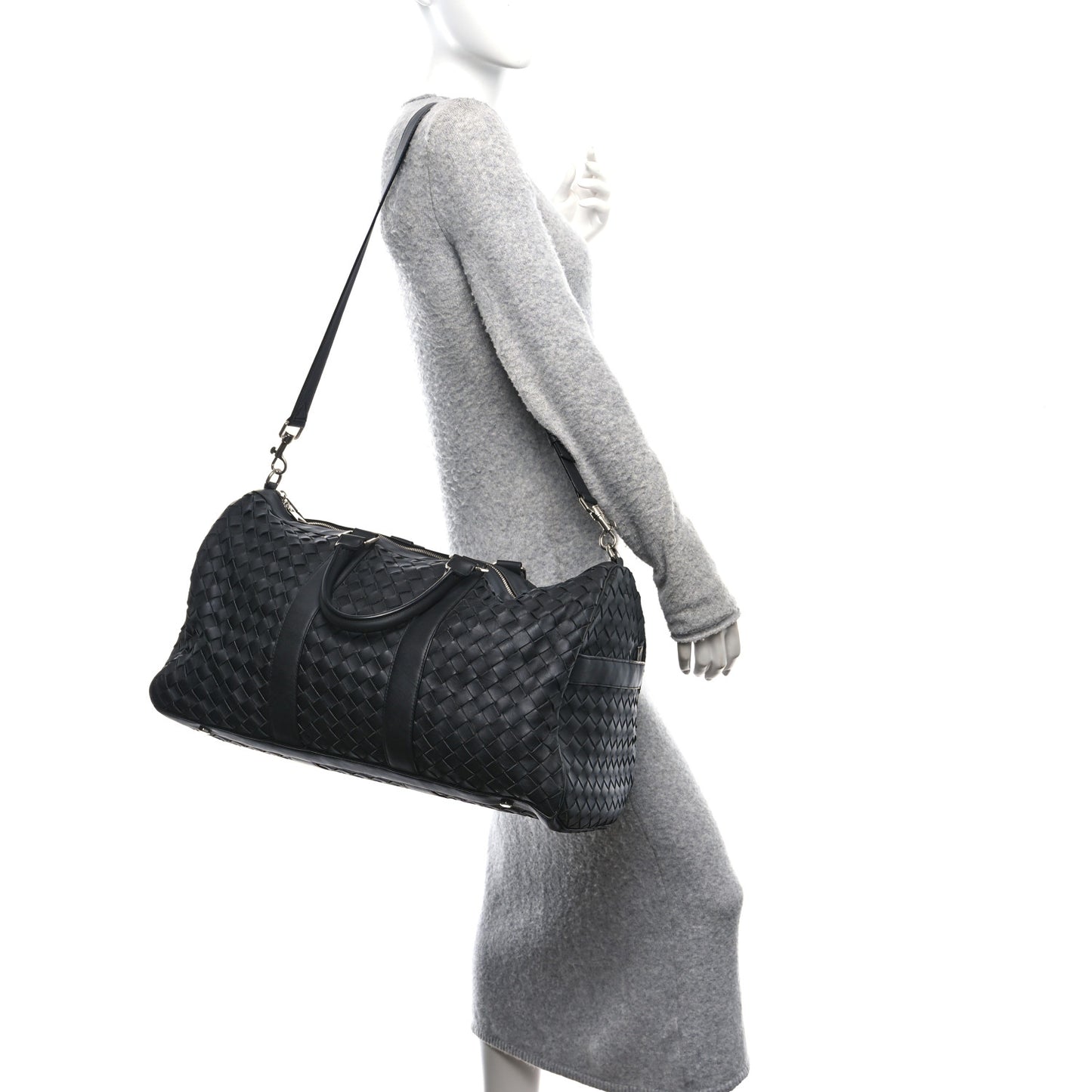 Nappa Intrecciato Duffle Bag Black