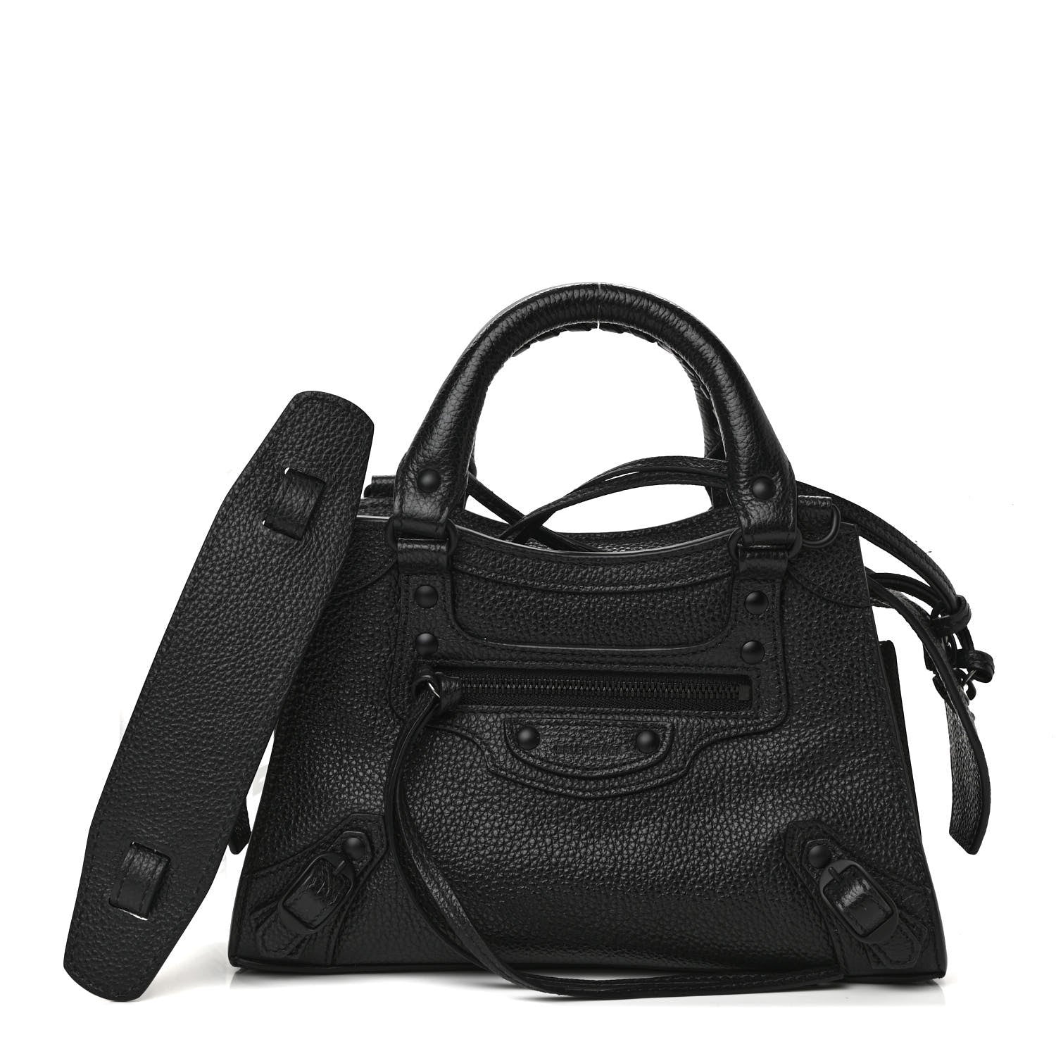 Balenciaga Grained Calfskin Neo Classic Black Hardware Mini City Black 1 of 9