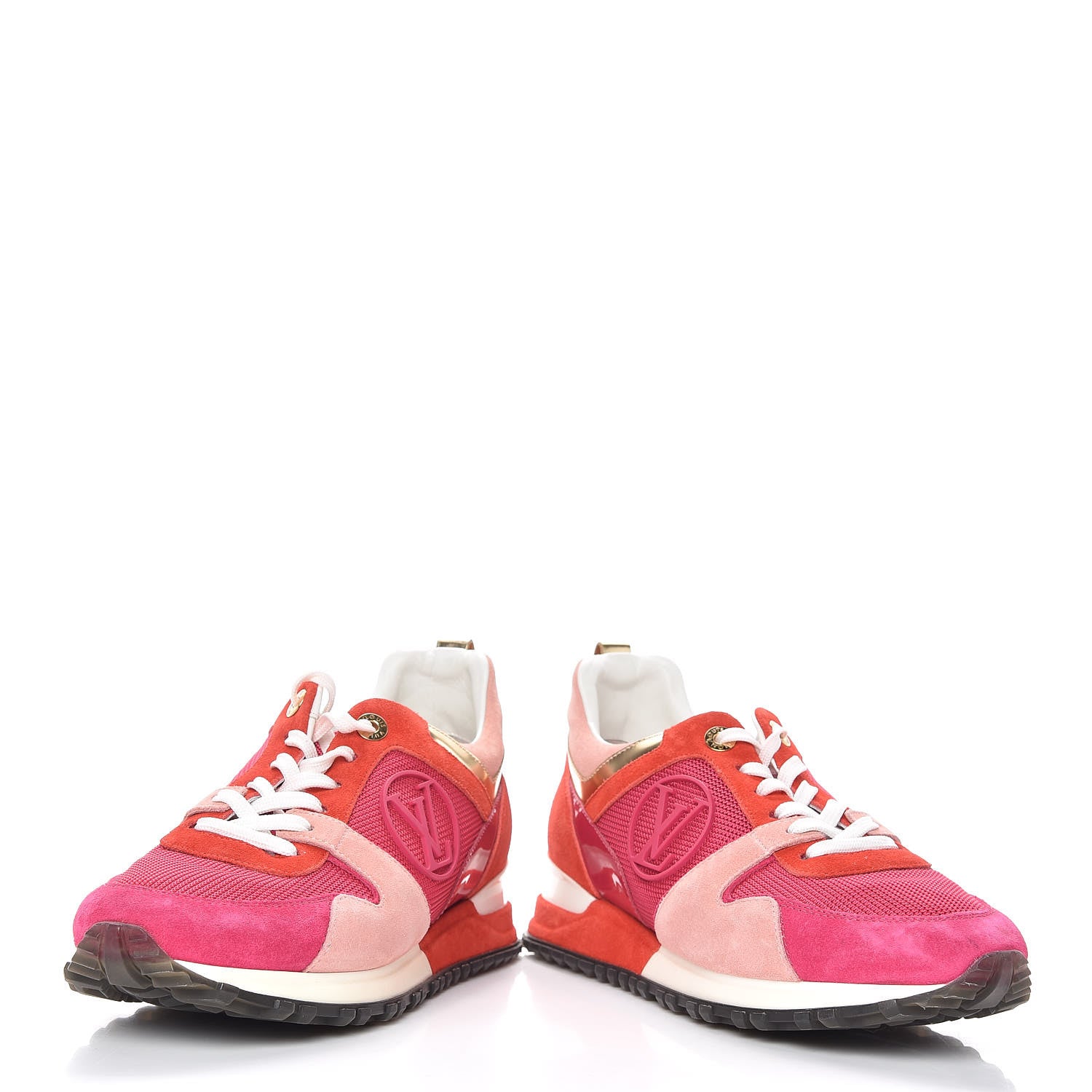 Louis Vuitton Suede Calfskin Run Away Sneakers 37.5 Fuchsia Rouge 6 of 11