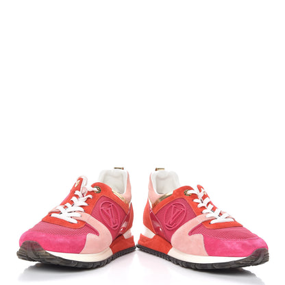 Louis Vuitton Suede Calfskin Run Away Sneakers 37.5 Fuchsia Rouge 6 of 11