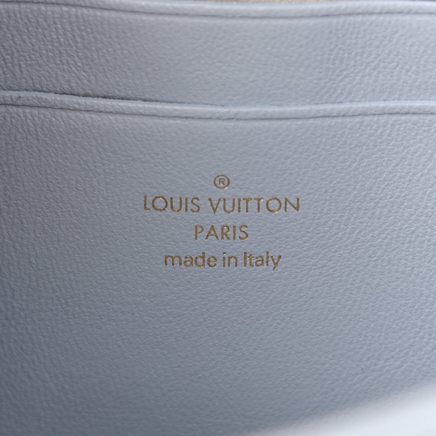 Calfskin Bubblegram Wallet On Strap Ice Blue